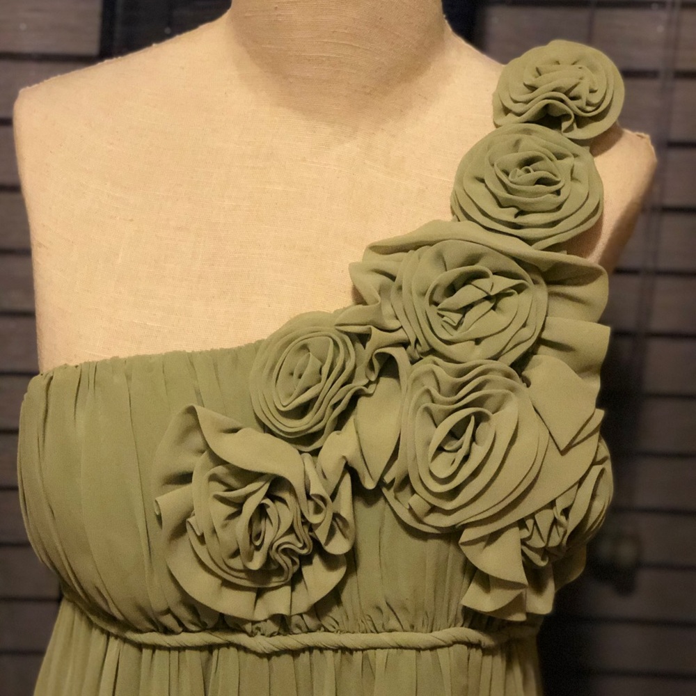 One Shoulder Formal Knee Length Dress